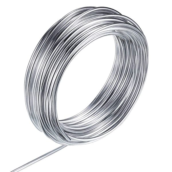 Aluminum Wire, Anezus 9 Gauge 12 Gauge 18 Gauge Bendable Metal Wire Armature Aluminum Craft Wire for Wreath Making Beading Floral (Silver, 3 mm Thickness)