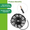 SCITOO 7Inch Universal Slim Radiator Cooling Fan Push Pull Electric 12V Mount Kit Plastic Black
