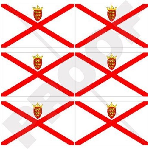 JERSEY Flag Channel Islands UK 40mm (1,6") Mobile Cell Phone Vinyl Mini Stickers, Decals x6