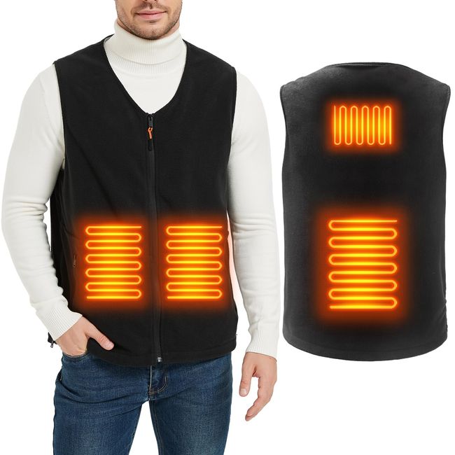 ISOPHO Heated Vest for Men and Women, USB Charging Vest Heating for 8 Hours, Electric Heated Jacket for Outdoor Work Black XL(Battery NOT Include)