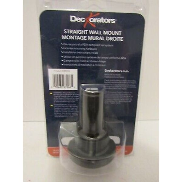 DecKorators ADA Compliant Rail System Straight Wall Mount Black