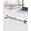 TERAISE Rimless reading glasses for women Comfortable Lightweight Frameless Reader Blue Light Blocking Computer Eyeglasses(1.0X)