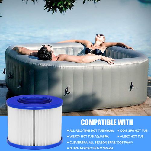 Hot Tub Replacement Filter Cartridges Compatible with All RELXTIME Hot Tub, All ALEKO Hot Tub, Wejoy Hot Tub Aquaspa, Screw-in Hot Tub Filter, Compatible with Many Massage Pool Models (8 Pack)