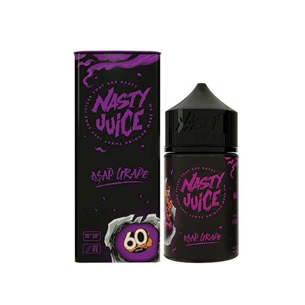 Nasty Juice E liquid Vape Juice Low Mint 70/30 VG/PG 0mg 60ml (ASAP Grape, 60ml)