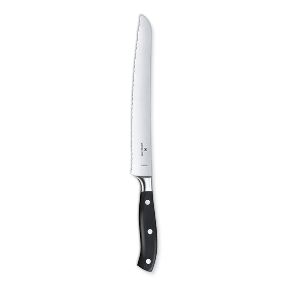 VICTORINOX Professional Bread Knife, 9.1 inch (23 cm), Black Bread Knife, Carving Baguette and Bread Knife, Professional 7.7433.23G