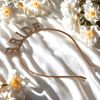 Bridal Rhinestone Crown Headband, Rose Gold, BRIDE Letters, 4.8 cm Width