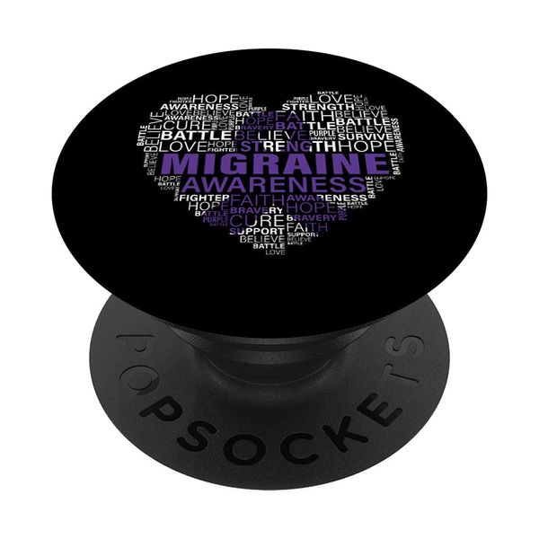 Migraine Awareness Fight Hope Support Strong Warrior PopSockets Swappable PopGrip