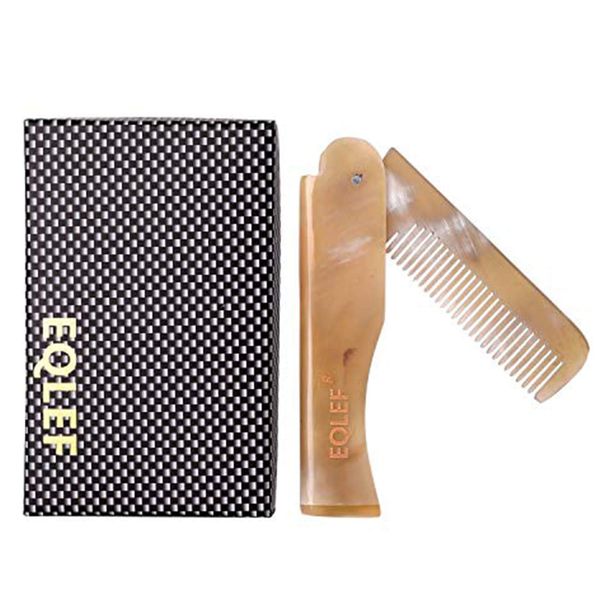 Folding Comb, Elegant Pocket Folding Yak Horn Comb Wallet-fit Comb