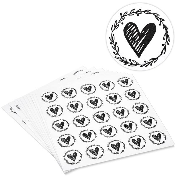 Paper Junkie 250-Pack Heart Stickers for Greeting Cards, Envelope Stickers for Wedding Invites, Thank You Cards, Letters, Clear Vinyl Save The Date Labels (1.25 in)