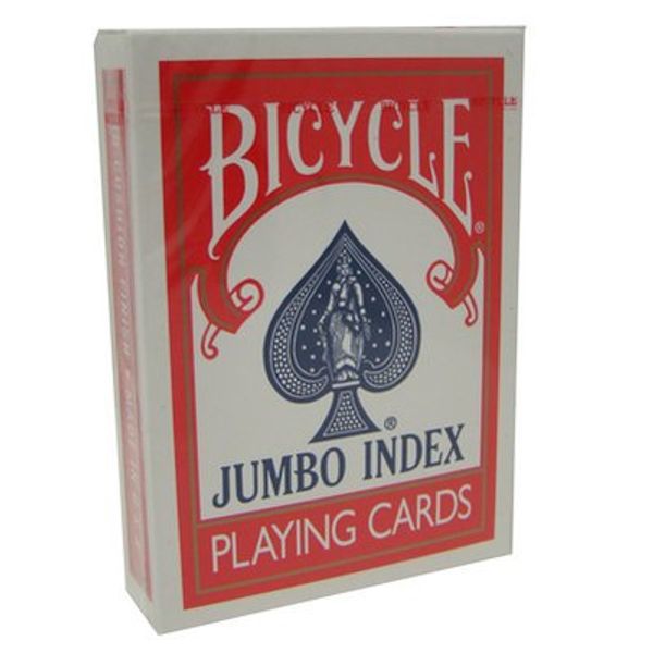 Jumbo Index Rider Back Red Bicycle Playing Cards