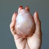 Satin Crystals Flower Agate Egg Chalcedony Stone 2.75-3.0 inch