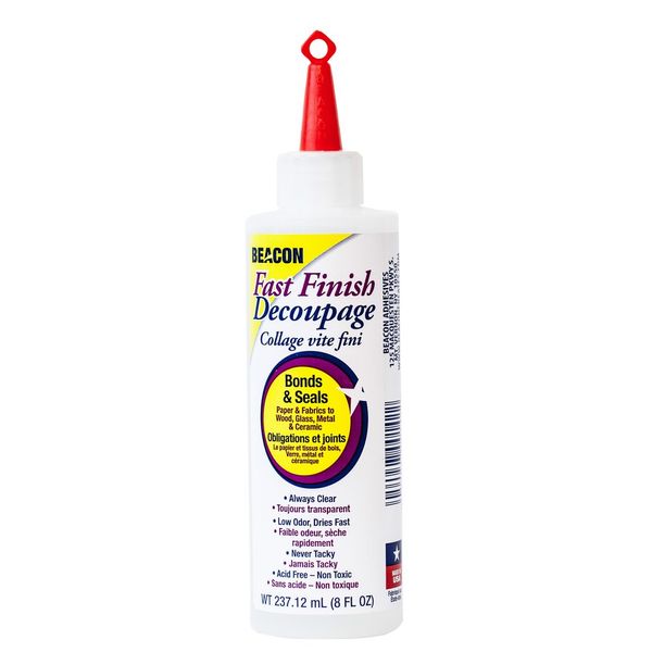 BEACON Fast Finish Decoupage - Perfect Versatile Medium for Creative Home Decor and Gift Items, 8-Ounce