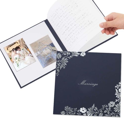 Marriage Bride Letter Mount, 3 Pages, Floral, Navy Blue, Silver Foil, Parent Present, Letter, Bride, Bride, Thank Parents at Reception, Gift for Parents, Stationery, Wedding, Reception, Letter, Parents, Thank You, Wedding, Bridesmaids Bride wedding weddin