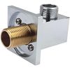 Square Chrome Shower Wall Outlet Elbow, 1/2-inch BSP Brass Connector