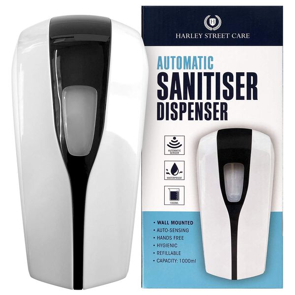 Harley Street Care Automatic Hand Soap Dispenser Hand Sanitiser Dispenser 1000ml Capacity, Wall Mounted, Hands Free, Hygienic, Refillable