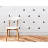 Triangle Fabric Wall Decals - Set of 32 Triangles - Charcoal Gray - Triangle Pattern Decor - Reusable, Repositionable