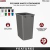 Polymer Replacement 35 Quart Trash Bin Recycle Waste Garbage Container for Kitch