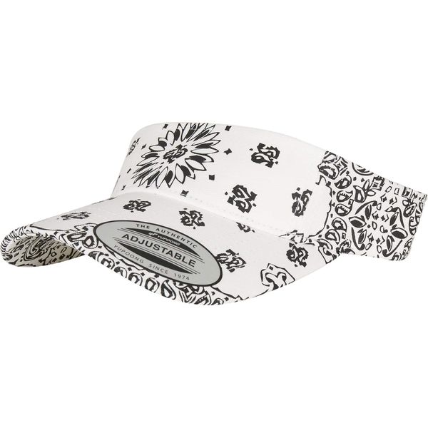 Yupoong Flexfit Unisex Bandana Print Visor Cap, offene Krone, größenverstelbar durch Klettverschluss, Einheitsgröße, One Size Fits All