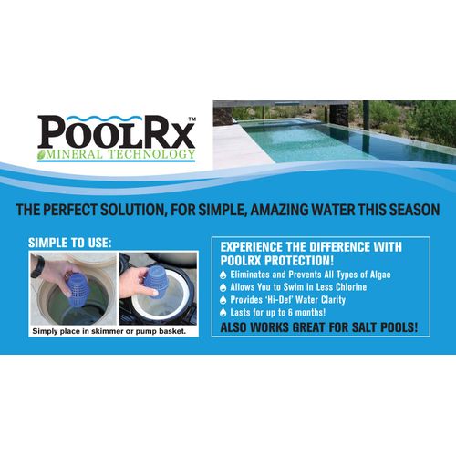 Pool RX 101001 6 Month Algaecide Blue Treats 7.5k-20k gallons, Single, Unit