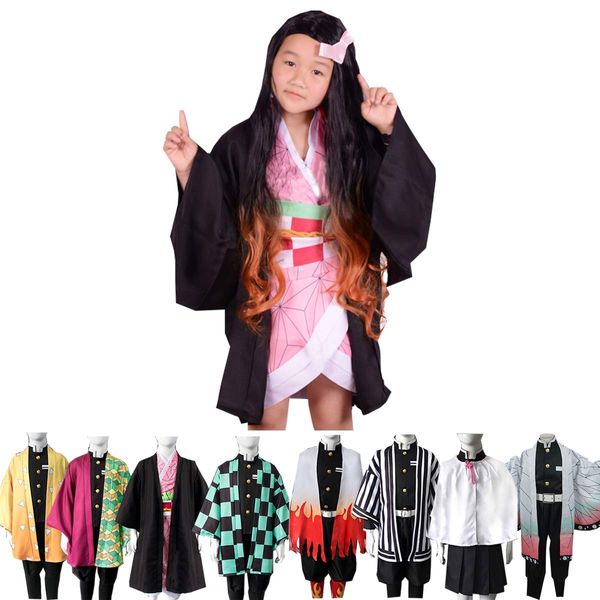 COSSA Demon Slayer Children's Costume, Kids Clothes, Birthday Gift, Halloween, Parties, Events (Nezuko Kamado, Size 120)