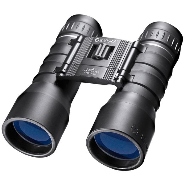 BARSKA 10x42 Lucid View Compact Binoculars , Black