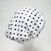 Shower Cap Polka Dot White Small Suction Cups with Hooks Made in Japan