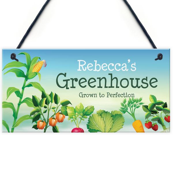 RED OCEAN Personalised Greenhouse Sign For Garden Shed Outdoor Plaque Home