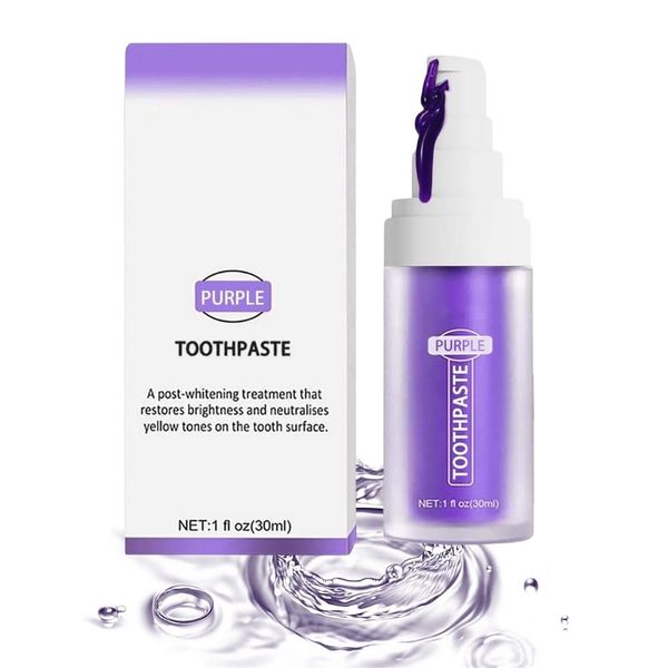 Purple Toothpaste for Teeth Whitening, Purple Teeth Whitening Foam, Purple Toothpaste Whitening Stain Removal Brightening Booster, Teeth Whitening Toothpaste