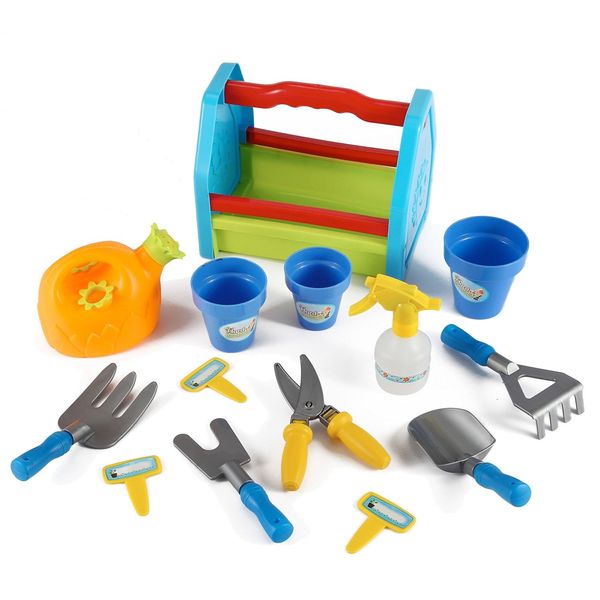 PowerTRC Kids Gardening Set, Kids Gardening Tools, Toddler Gardening Set Pretend Play Set for Boys Girls Ages 3 4 5 6+ STEM Learning Toys