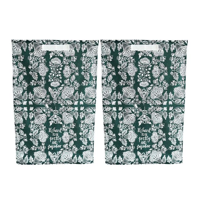 June Clever Its Hard to Be Pretty and Popular Kitchen Dishtowel 2 Pack
