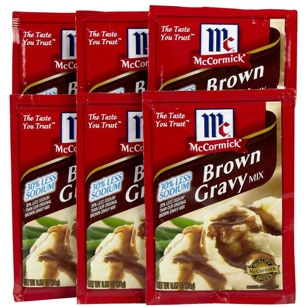 McCormick Lo-Sodium Brown Gravy Mix, 0.87 oz, 6 pk