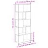 vidaXL Bücherregal Schwarze Eiche Holzmaterial 60 x 24 x 155 cm