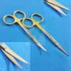2 IRIS SURGICAL OPHTHALMIC SCISSORS STRAIGHT+CURVED W/ TUNGSTEN CARBIDE INSERTS