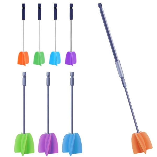 4/Large+4/Small Sizes Silicone Resin Mixer Paddles,Reusable Reusable Paint and Resin Mixer Paddle to Mix Epoxy Resin, Paint, Ceramic Glaze and Reduce Bubbles - Paint Mixer for Drill (4/Large+4/Small)