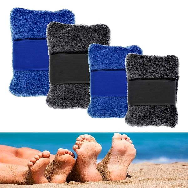 YurMemo 4Packs Sand Remover for Beach, Sand Remover Brush, Sand Removal Bag,Portable & Quick-Dry,Perfect for Beach/Picnic/Camping