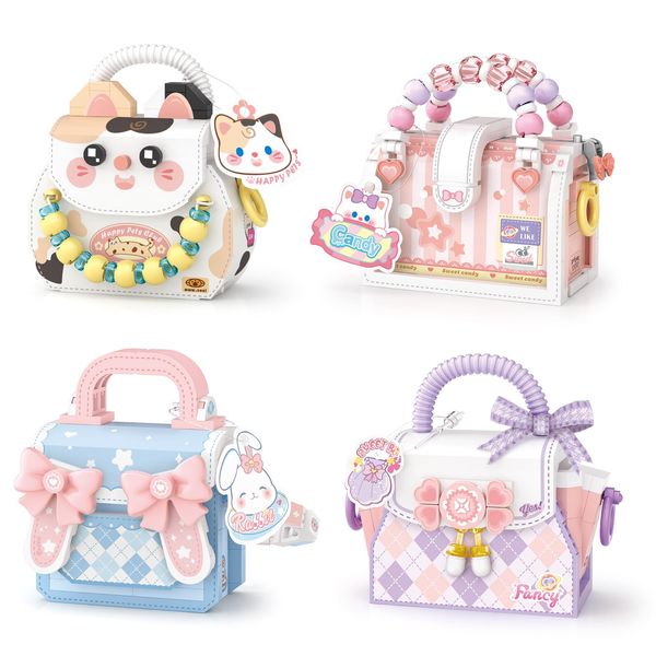 MEIEST Mini Sweet Handbag Building Blocks Set,Cute Animal Candy Handbag Collection Construction Building Bricks Toy (4 in 1)