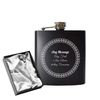 Engraved 6oz Black Hip Flask with Circle Border