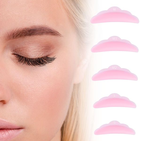 Ouligay 25 Paar Wimpernlifting Pads, Silikon Weiche Lash Lift Pads Wiederverwendbare Wimpern Lifting für Balm Lifter Roller Sticky Curler (Rosa)