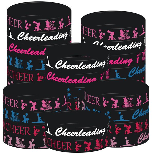 PIBIPAID 48 Pcs Cheer Party Favors Rubber Bracelets Silicone Wristbands,Cheerleading Party Favors Supplies Decorations for Cheer Team and Cheerleaders