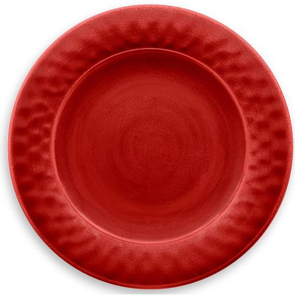 Crackle Glaze Red - Melamine/Plastic Side/Salad Plates Set for 1