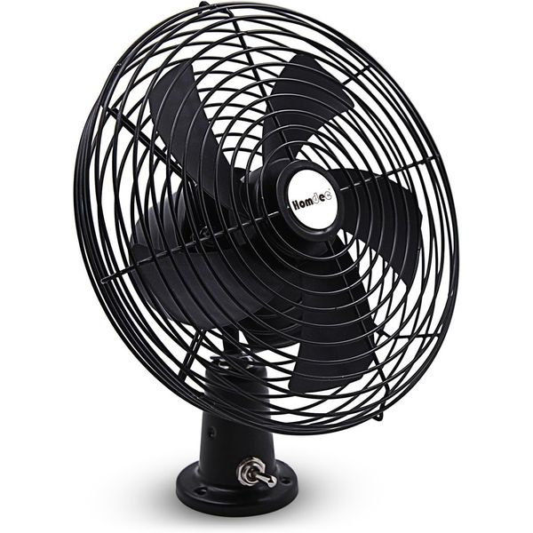 Cooling Fan with 2-Speed Switch 8.75 Inch Heavy Duty Black Metal Fan12Volts