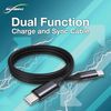 BoxWave Cable Compatible with Technics EAH-A800 - DirectSync PD Cable (3ft) - USB-C to USB-C (100W), Type C Braided Charge and Fast Sync - Jet Black