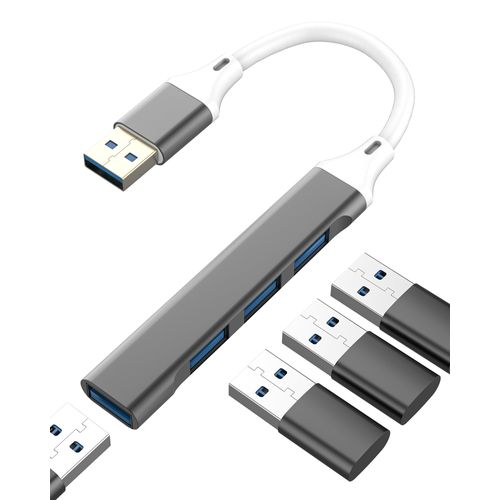 USB to USB-A HUB(4 in 1)OTG 3.0 Cable Jack 4 Port Adapter Multiport Splitter Laptop PC MacBook Dongle Computer Docking Station Extension Data Transfer Card Reader Connector Mouse Keyboard Accessories