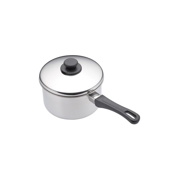 KitchenCraft Extra Deep Induction Saucepan with Lid, 12cm Stainless Steel Pan, Silver