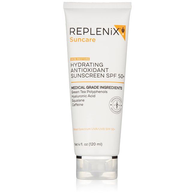 Replenix Antioxidant Hydrating Sunscreen SPF 50+ - Medical Grade Sun Protection, Zinc Oxide, UVA/UVB Protection, Safe for Sensitive Skin, 4 oz.