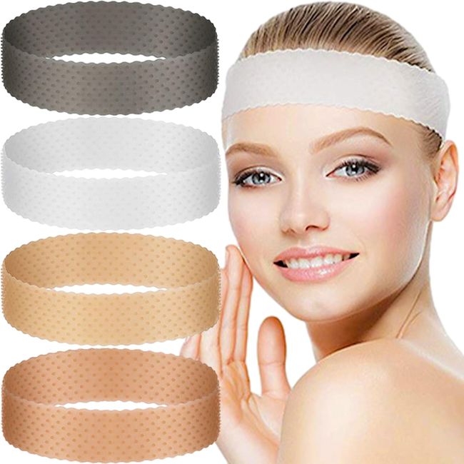 4 Pcs Wig Band, Non-Slip Wig Grip Silicone Wig Headband Adjustable Elastic Wig Grip Headband for Men Women, 4 Colors