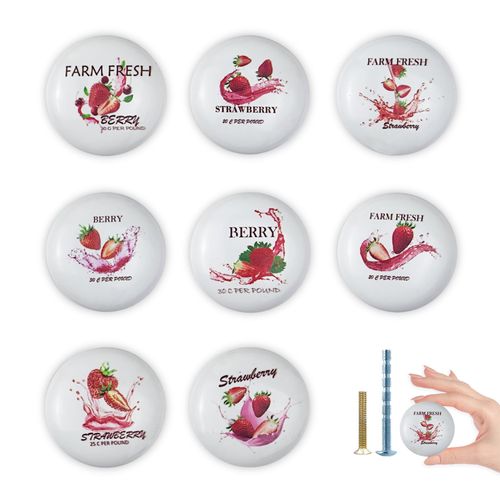 Lasyman 8Pack1.5 Strawberry Ceramic Drawer Knob Farmhouse Unique Funky CutevKitchen Cabinet Decor Dresser Drawer Pulls and Knobs