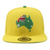 Underground Kulture Australia Yellow Adjustable World Cup Flat Peak Snapback Hat Baseball Cap