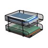 Mind Reader Network Collection, 2-Tier Paper Tray, Letter Size, Stackable, File and Document Holder, Desktop Organizer, Metal Mesh, Black