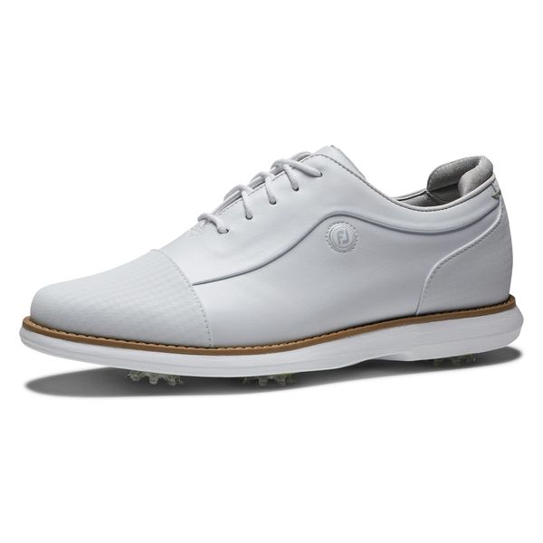 FootJoy Women's Traditions Golf Shoe, White/White Cap Toe, 8